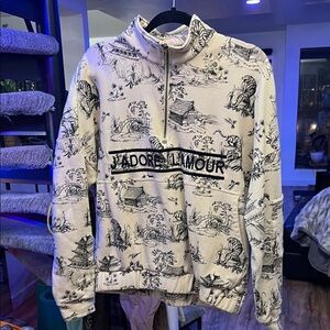 J'adore L'amour Cream Graphic Sweatshirt